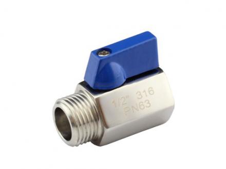 G 1/2 inch 2-Weg Rvs Mini-Kogelkraan 25 Bar